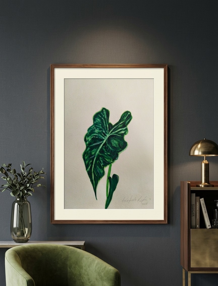 Alocasia, 2026 — pintura em aquarela